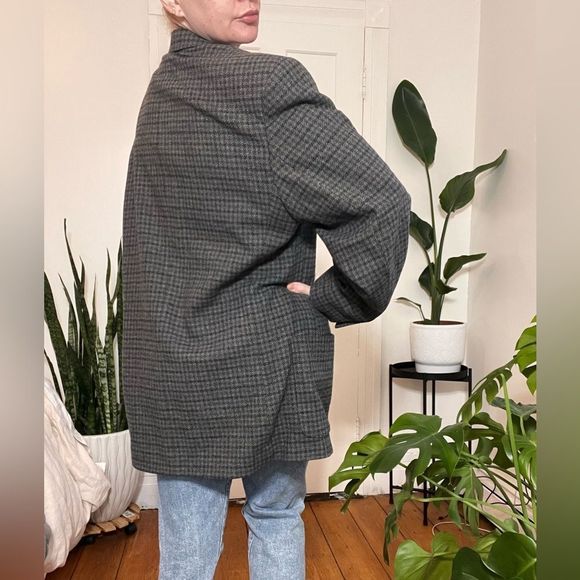 Vintage Checkered wool oversized blazer M/L - Picture 3 of 5